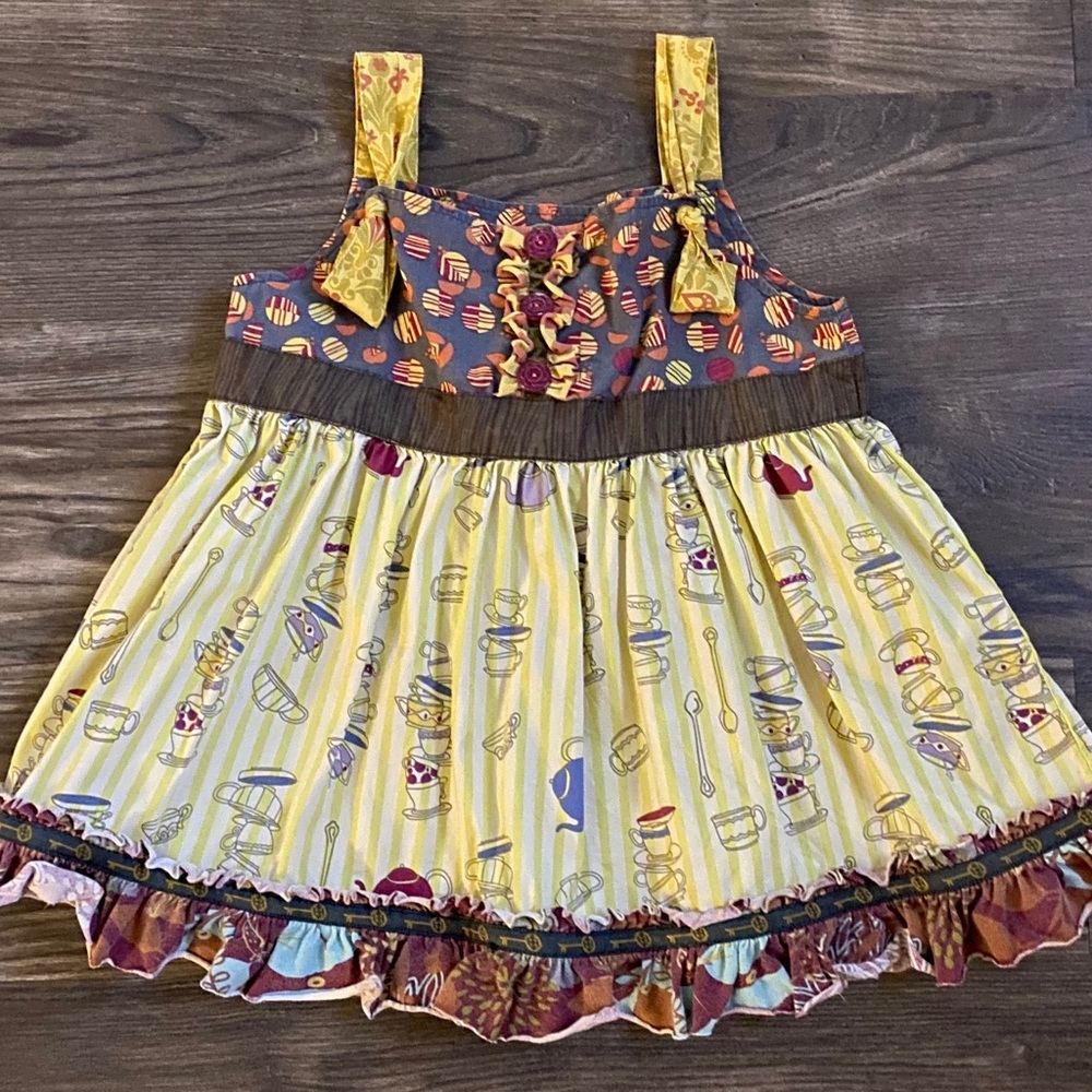 Matilda Jane apron knot top. Sz 8